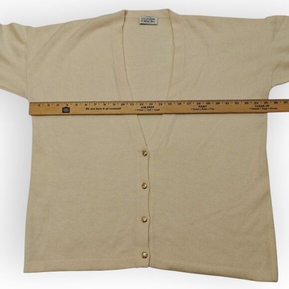 St. John Cream Cardigan Sweater V-Neck Long Sleeve Sz XL - Picture 3 of 7